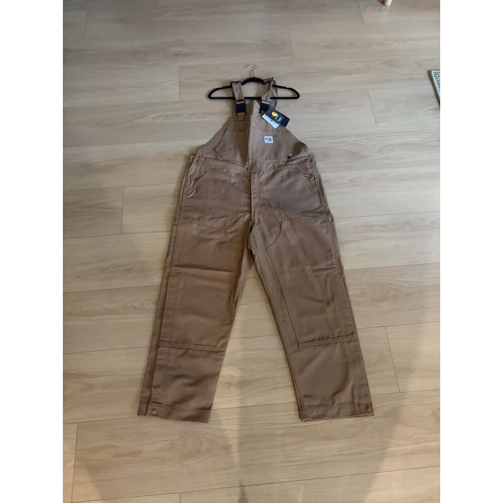 Carhartt FR Bib Overalls Mens 40X34 Brown Flame Resistant Workwear